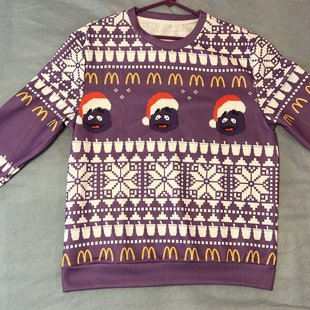 Purple Grimace Holiday Crew Neck Shirt (Unisex)